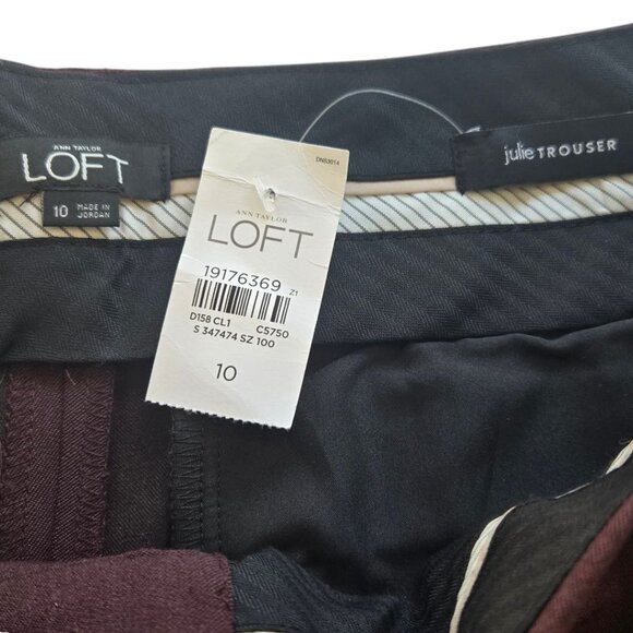 NWT Ann Taylor Loft Size 10 Julie Trousers Plum Slightly Flare Leg Womens Pants - Picture 8 of 10